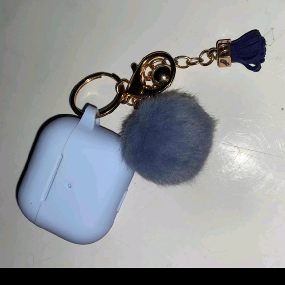Fluffy Pom Pom Charm Case Compatible With AirPods Pro - Picture 6 of 7